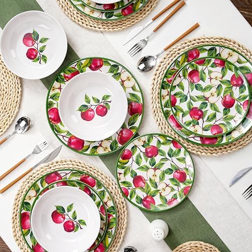 Dinnerware Sets - 12pcs Melamine Plates and Bowls (Apple Design) - Image 5