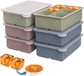 1/2 Cup Silicone Freezer Tray With Lid,Silicone Freezer Molds 6-Pack For meal prep & freezing of various sauces and other dishes, makes 36 perfect 1/2 cup portions cubes (Multicolor 6 Pack)