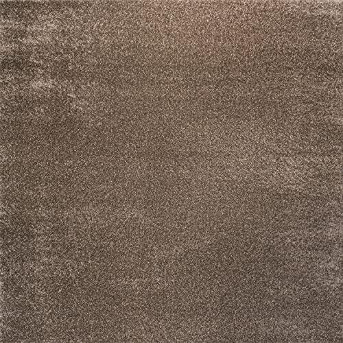 JONATHAN Y Haze Solid Low-Pile Brown 5x5 Square Indoor Area Rug, Coastal,Bohemian,Minimalist,Classic, Easy-Cleaning for Living Room,Bedroom,Kitchen,Pet Friendly,Non-Shedding (SEU100J-5SQ) - Image 2