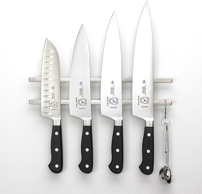 Mercer Culinary Magnetic Knife Bar, 12 Inch x 2.4 Inch x .9 Inch, Stainless Steel