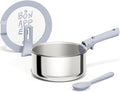 CAROTE 4QT Stainless Steel Sauce Pan with Stand-Up Lid, Nonstick Stainless Steel Pot with Detachable Handle, Non Toxic Kitchen Saucepan, Induction Kitchen Cookware, Oven Safe to 600°F