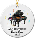 Personalized Piano Musical Ceramic Christmas Ornament, Customized Text Year Name Piano Player Ornaments Gift for Pianist Dad Mom Daughter Son Kid, Unique Pianos Instrument Ceramic Xmas Tree Ornament