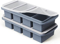 Silicone Freezer Tray with Lid Soup Freezer Container Molds with Steel Reinforced Rim Large Ice Cube Tray Makes 8 Perfect 1 Cup Portions Cubes Storage Food Ice Block Molds New Home Essentials