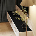 Cover for Dresser Top - 12x88 Inch Waterproof Easy to Clean Can Conceal Flaws Protector The Table Top from Scratches Used for Coffee Table Dresser(Black+Black 12x88)
