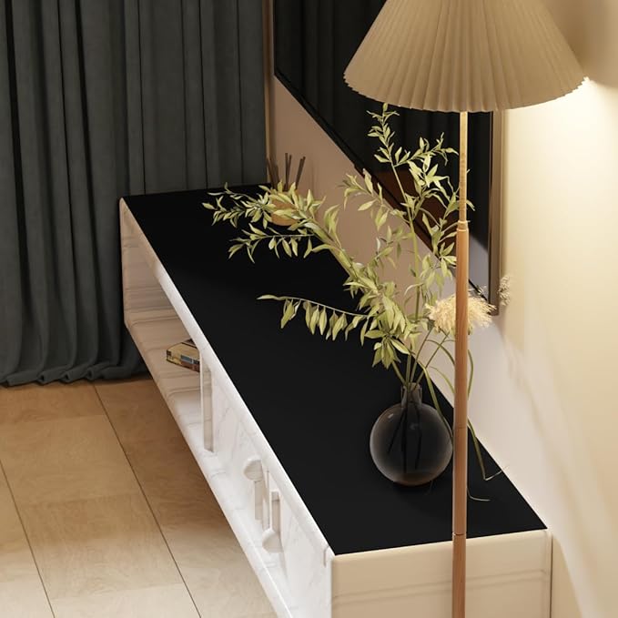 Dresser Protector Top - 16x78 Inch Waterproof Easy to Clean Can Conceal Flaws Protector The Table Top from Scratches Used for Coffee Table Dresser(Black+Black 16x78)