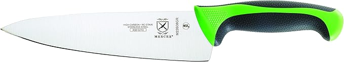 Mercer Culinary Millennia Colors 5-Piece Magnetic Board Set with Green Handles, Rubberwood