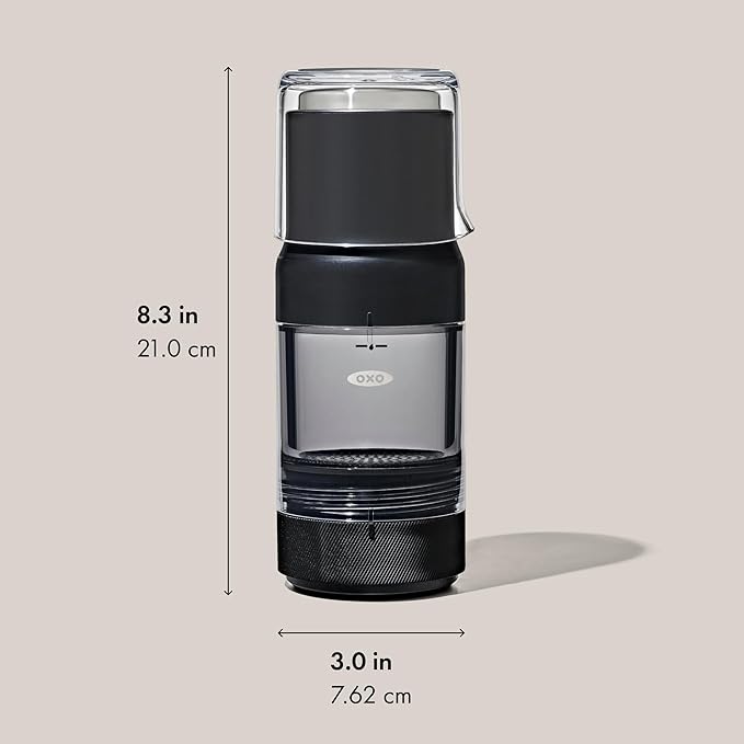 OXO Brew Rapid Brewer - Portable Coffee Maker, Fast Manual Hot & Cold Brew, Small Handheld Brewer, Compact Travel Coffee Maker