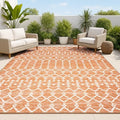 JONATHAN Y Moroccan Geometric Indoor Outdoor Area Rug 8X10 Orange/Cream, Ourika Textured Weave for Backyard, Patio, Porch, Easy-Cleaning, High Traffic, Pet-Friendly, Non-Shedding (SMB108P-8) by JONATHANY