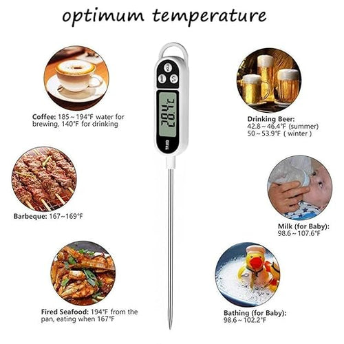3pcs Candy Thermometer Digital Instant Read for Meat Kitchen Cooking Food Oil Deep Fry BBQ Grill Smoker (3, 9.4in)