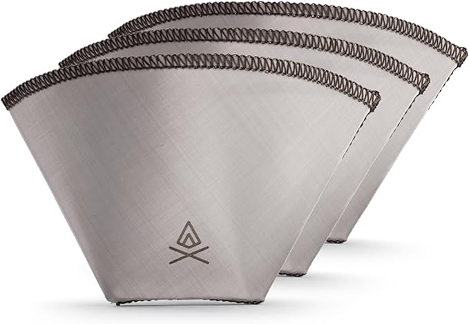 VSSL – Nest #1 Reusable Coffee Filter | Stainless Steel Mesh Filter | Pour Over Filters for Camping | Sustainable & Eco-Friendly Coffee Gear | Compact, Durable & Adventure Ready | Pack of 3