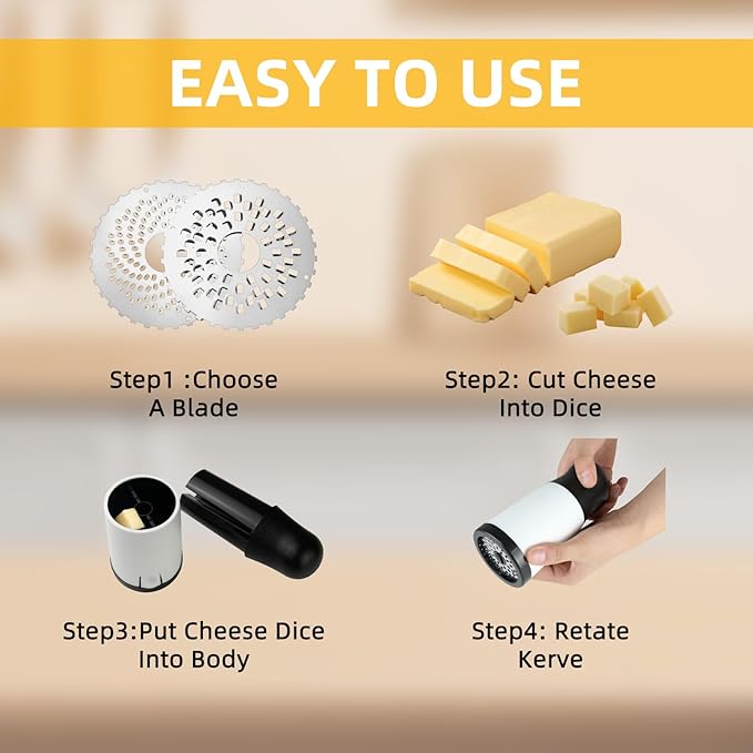 Portable Manual Cheese Grinder Mill Quick Grating and Slicing Cheese Shredder Chopper and Kitchen Grinding Tool