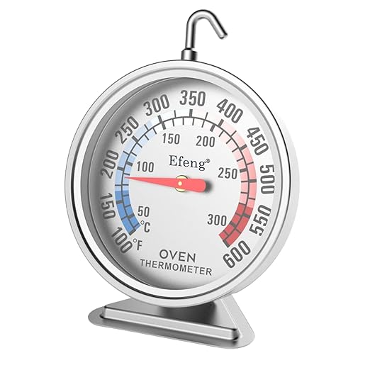 Oven Thermometers for Gas or Electric Oven Temperature Gauge with 100-600°F/50-300°C,Large Dial & Numbers,Best Kitchen Thermometer for Long Time in Oven Baking, Cooking,No Fading Color-Efeng