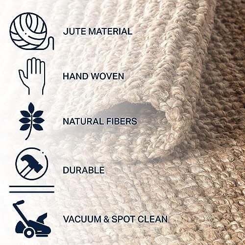 JONATHAN Y Pata Hand Woven Chunky Jute Natural Indoor Area Rug, 5x8, Bohemian, Rustic, Cottage, Easy-Cleaning for Living Room, Bedroom, Kitchen, Non-Shedding (NRF102A-5) - Image 4