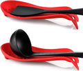 MSY BIGSUNNY Silicone Spoon Rests, Cooking Utensils Holder for Kitchen (2, Red-Red)