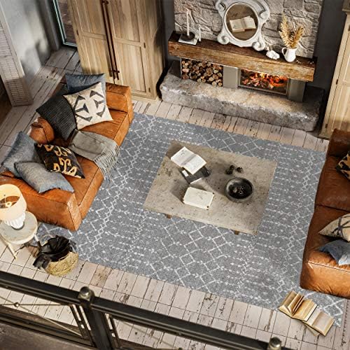 JONATHAN Y Boho Vintage Diamond Gray/Ivory Indoor Area Rug 3X5 ft, Moroccan Hype for Living Room, Bedroom, Kitchen, Office, Easy-Cleaning, High Traffic, Pet-Friendly, Non-Shedding (MOH101C-3) - Image 6