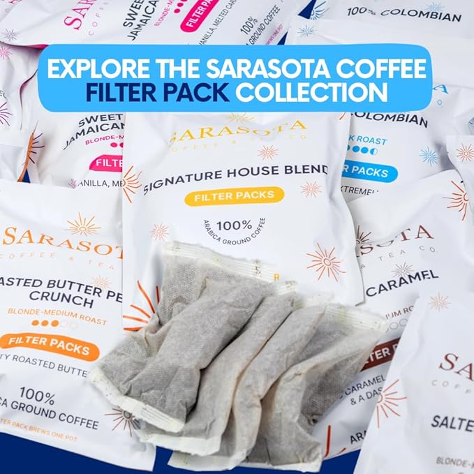 100% Colombian Dark Roast Ground Coffee in Filter Packs | Low Acid Mold Free Premeasured Pouches | Bulk Packets | Gourmet Powder Bags for 10–12 Cup Drip Maker | Highest Rated Individual Coffee