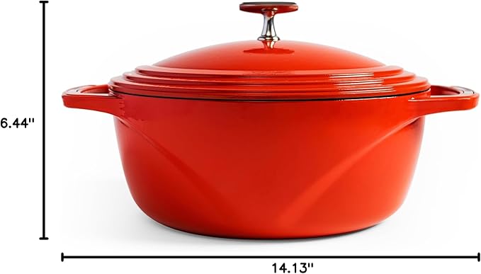 Lodge USA Enamel Dutch Oven, 4.5 qt., Red