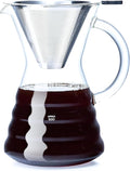 Unbreakable - 18 Pack Pour Over Coffee Maker with Permanent Stainless Filter 27 fl oz, Thickened Heat-Resistant Borosilicate Glass Dripper Coffee Brewer, Stovetop Safe
