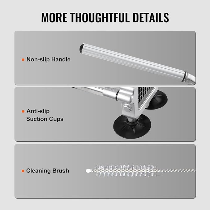 VEVOR French Fry Cutter, Potato Slicer with 1/2", "3/8", "1/4 Stainless Steel Blades, Manual Potato Cutter Chopper with Suction Cups, Great for Potato, French Fries, Cucumber, Vegetables, Carrot