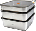 YUPER Stainless Steel Food Storage Containers, Large Meal Prep Container Sets with Lids, BPA Free, Leak Proof & Airtight, Microwave, Dishwasher, Fridge, Freezer & Oven Safe, 3 Pack (84+125+162OZ)