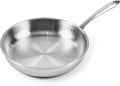 5-Ply Stainless Steel Frying Pan, Full 5-Ply Clad, Brushed, Induction Cooking Pan, Oven Safe, Dishwasher Safe (12'' Stainless Steel Frying Pan)
