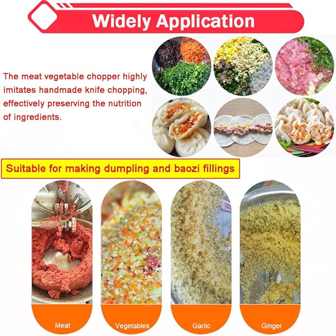 110V 24L Commercial Food Chopper Processor 1500W Electric Meat Vegetable Grinder Blender Multifunctional Food Cutter for Meat Vegetables Fruits Ginger Garlic 1400r/min
