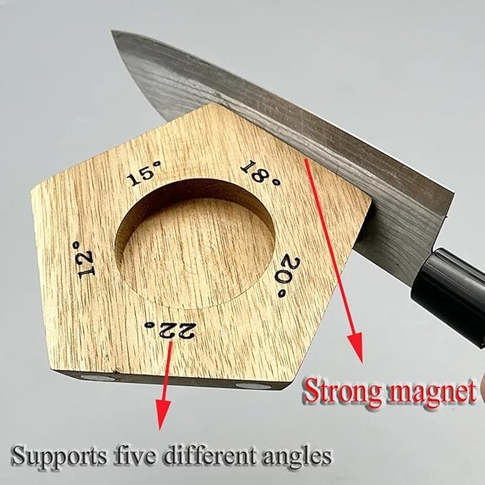 Acacia Rolling Knife Sharpener with 4 Diamond discs and 2 Corundum discs, Rolling Knife Sharpener Kit with 5 Magnetic Angle Offer 12/15/18/20/22°