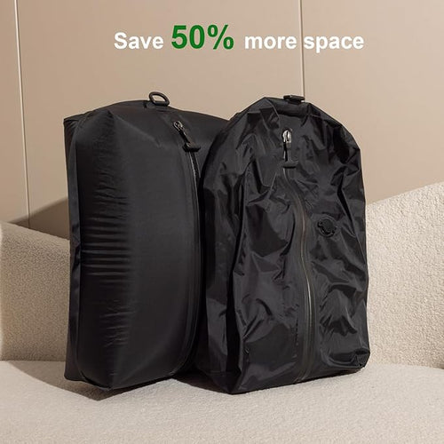 34L Vacuum Bags for Travel Luggage with Pump, Reusable Space Saver Waterproof Compression Bags for Suitcase,Backpack, Vacuum Seal Packing cube for Storage Organizer Cloth (2bag+1pump-34L)