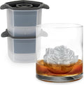 Tovolo Ice Cubes Mold Pack of 2 Large Craft Ice Molds for Whiskey Bourbon Cocktails, Easy Fill No Leak Silicone Ice Molds Gift for Him Stackable Dishwasher Safe BPA Free Heart Ice