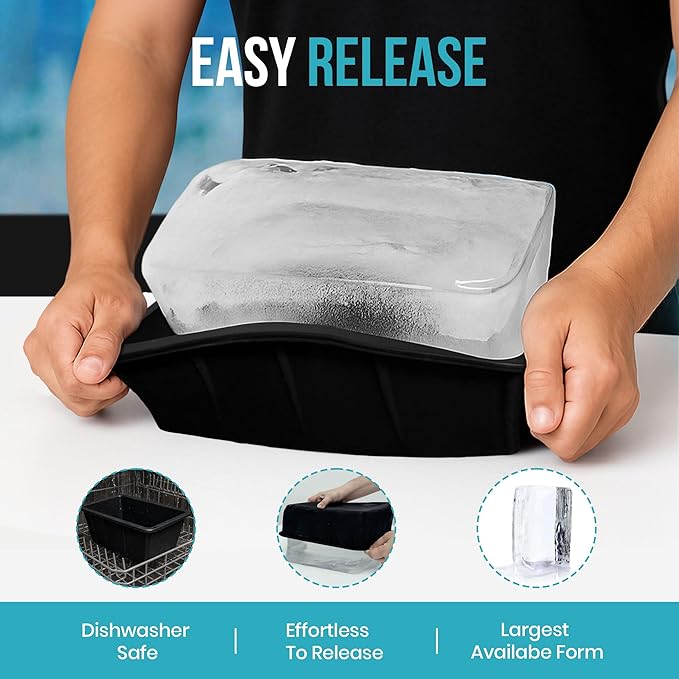 Extra Large Ice Block Mold (3-Pack) – 8 lbs Silicone Ice Brick Maker for Ice Bath & Cold Plunge – Giant Cube for Recovery, Muscle Relief & Coolers, Dishwasher Safe