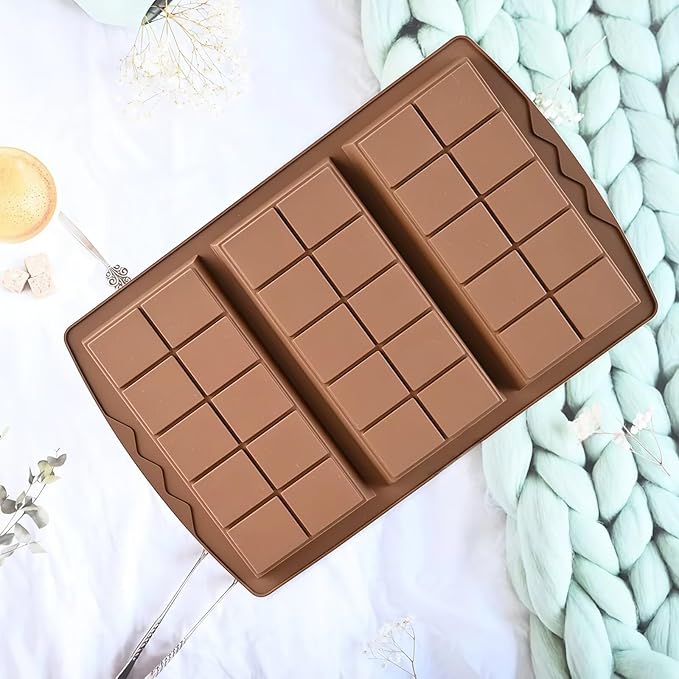 2 Pc Chocolate Bar Mold Set, 10 Snap 4/5 Inch Deep Large Chocolate Mould Silicone Break Apart Thick Silicone Molds for Candy, Dubai Pistachio, Snacks and Desserts