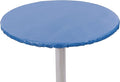 Yourtablecloth Heavy Duty Vinyl Round Fitted Tablecloth (Table Cover) with Flannel Backing Vibrant Colors Elasticized Tablecloth Great for Indoor and Outdoor Dining and Playing Cards 60” Royal Blue