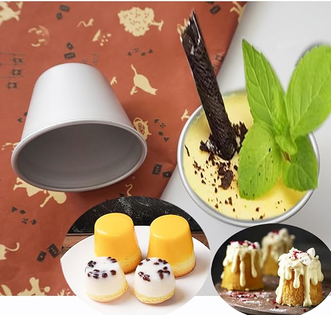 Small Popover Pans, Yorkshire Pudding Tin, Aluminum Deep Baking Pans, Individual Mini Muffin Pan, Brownie Tumbler, Cupcake Pudding Mold, Pack of 6 (Size 2.9"x 2.2")