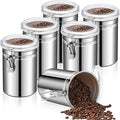 Lallisa 24 Pcs Stainless Steel Canisters 62 oz Stainless Steel Containers with Lids Food Storage Container with Airtight Clamp Lid Coffee Containers for Tea Sugar Coffee Flour Kitchen Counters