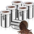 Lallisa 9 Pcs Stainless Steel Canisters 62 oz Stainless Steel Containers with Lids Food Storage Container with Airtight Clamp Lid Coffee Containers for Tea Sugar Coffee Flour Kitchen Counters