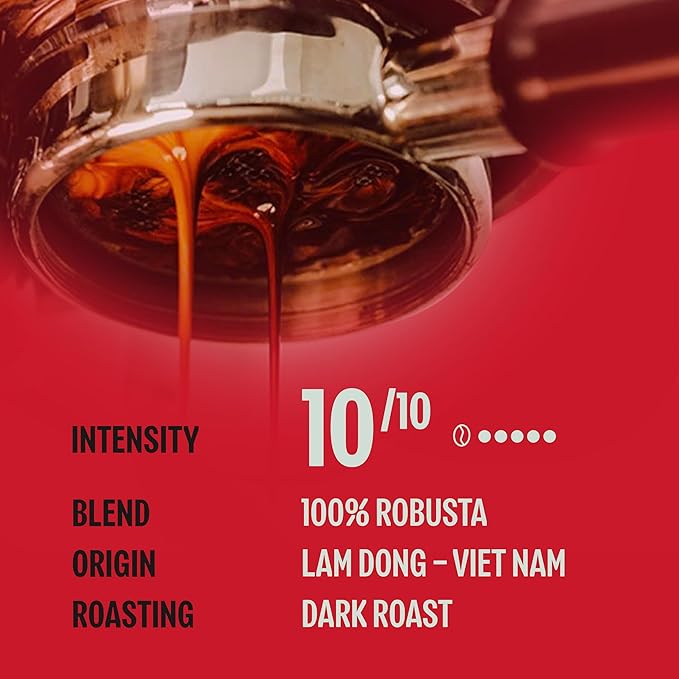 BAZAN COFFEE - Too Strong Robusta Vietnamese Whole Bean Coffee Dark Roast, Single Origin, High Caffeine & Low Acid Coffee, Bold Espresso Coffee Beans for Espresso Lovers, Full Bodied Flavor - 12oz bag