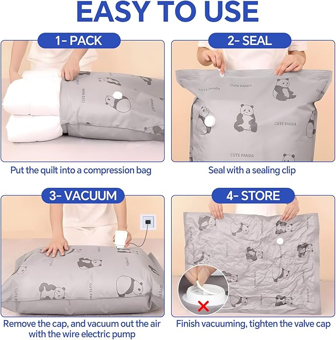 Heavy Duty Space Saver Vacuum Storage Bags with Pump & Smart Storage App, Reusable Oxford Fabric Vacuum Seal Bags for Bedding, Clothing, Blankets, Comforters & Travel Luggage(12 Pack)