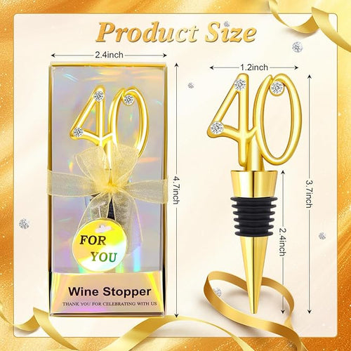 30Pcs 40th Birthday Wine Stopper 40th Wedding Wine Stopper Favors Wine Stoppers Party Favor 40 Birthday Party Souvenirs for Guests Wine Stoppers Gift Box for Wedding Anniversary Decorations (40th)
