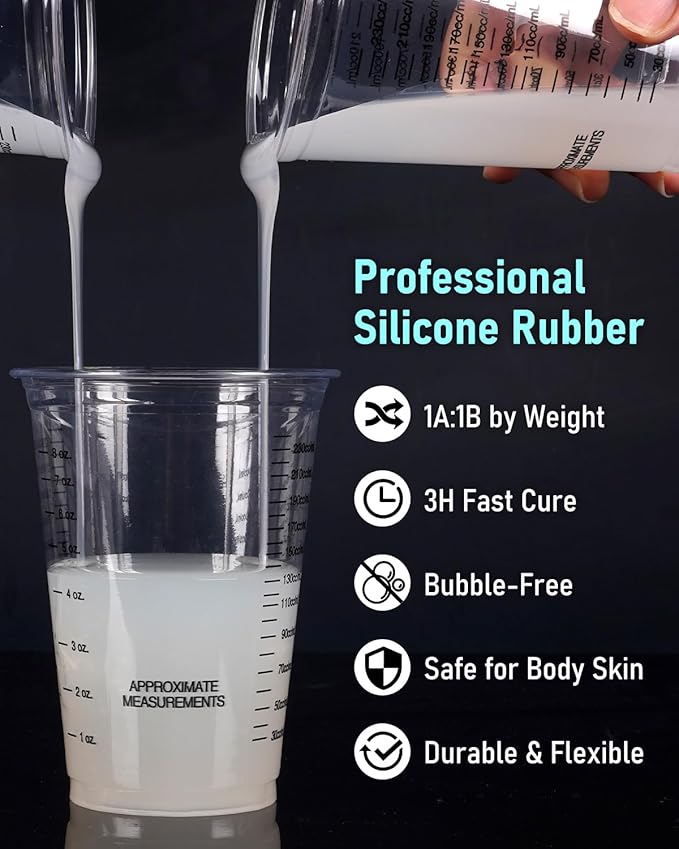 Nicpro 170oz Silicone Mold Making Kit 15A, Translucent Silicone Rubber, Non-Toxic Flexible & Food Safe Mold Kit, Mix Ratio 1:1 Casting Silicone for Resin with Frame Housing