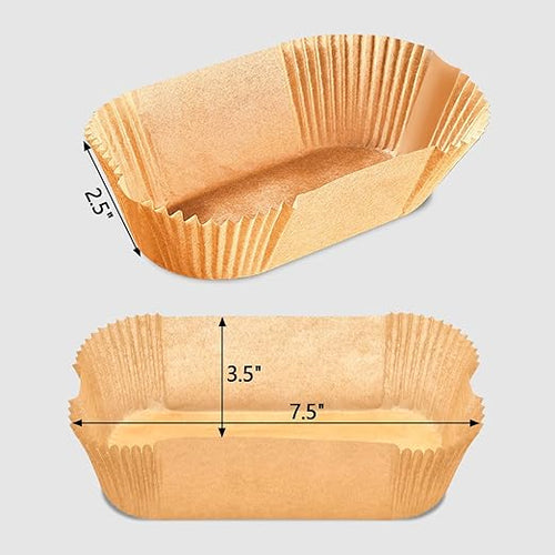 100 Pack 7.5 Inch Loaf Pan Liners, Non-Stick Cake Baking Sheets, Unbleached & Greaseproof Baking Paper for Cookies, Cupcakes, Bread.