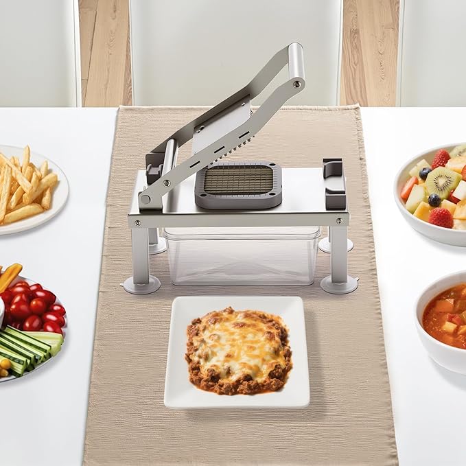 VEVOR Vegetable Chopper Mandoline Slicer, All-in-1 Food Veggie Cutter with 8 Stainless Steel Blades, Cheese Grater Onion Potato Salad Dicer with Container,Kitchen Gadgets&Essentials Home Appliances