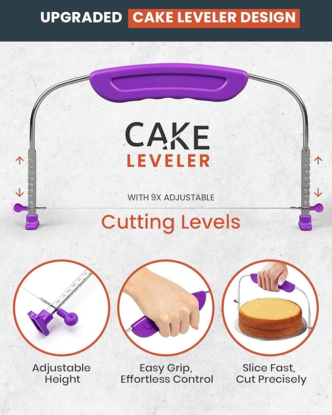 RFAQK 50PCs Cake Decorating Supplies Kit with 12" Aluminum Rotating Cake Turntable Stand, Professional Leveler, Straight & Offset Spatulas, 12 Numbered Icing Tips & Bags
