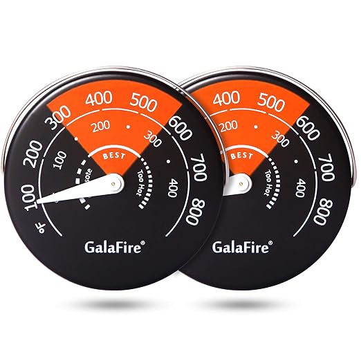 2PCS Wood Stove Thermometer Magnetic for Wood Burning Stove Burn Indicator for Gas Stoves Pellet Stove