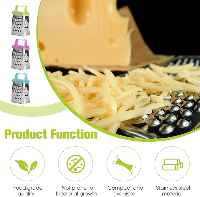 9PC Mini Cheese Grater, Box Grater and Multi Functional Vegetable Slicer for Vegetable Grater Food Shredder Lemon Zester Kitchen Small Graters, Kitchen Tools for Cheese Gingers Potatoes