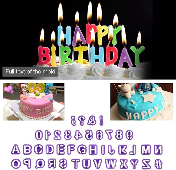 Fondant Tools - Fondant Cake Sugarcraft Alphabet Letters Cutters Cake Decorating Tools Cutters Icing Modelling Tool Kit Rolling Pin, Smoother, Embosser Mould Tools,Scissors
