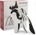 KAYCROWN Stainless Steel Wine Bottle Opener, Vertical Lever Corkscrew with Built-in Foil Cutter Design, Manual Handheld Corkscrew with Ergonomic Lever Pump