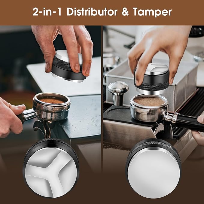 58mm Espresso Accessories Kit, Coffee Distributor and Tamper Leveler, WDT Tool and Dosing Funnel Set Fits 58 mm Espresso Machines and Portafilters