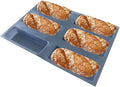 Bluedrop Silicone Bread Forms Square Shape Bread Molds Non Stick Bakery Trays Silicone Coated Fiber Glass 6 Caves Rectangle Moulds