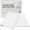 EcoDispose Non-Stick Precut Parchment Paper Baking Sheets Full Pan liner for Bake (16-3/8" x 24-3/9",White,200PCS)