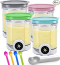 Creami Pints and Lids for Ninja Swirl, 4 pack Creamy Icecream Containers Cups Jars Tubs Canisters Smoothie Pot Compatible with NC700 Series Creamer Ice Cream Cones Machine Soft Serve Maker Accessories